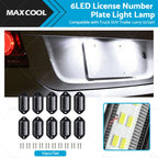 6X LED License Plate Light for Truck SUV Trailer Lorry (12V-24V)
