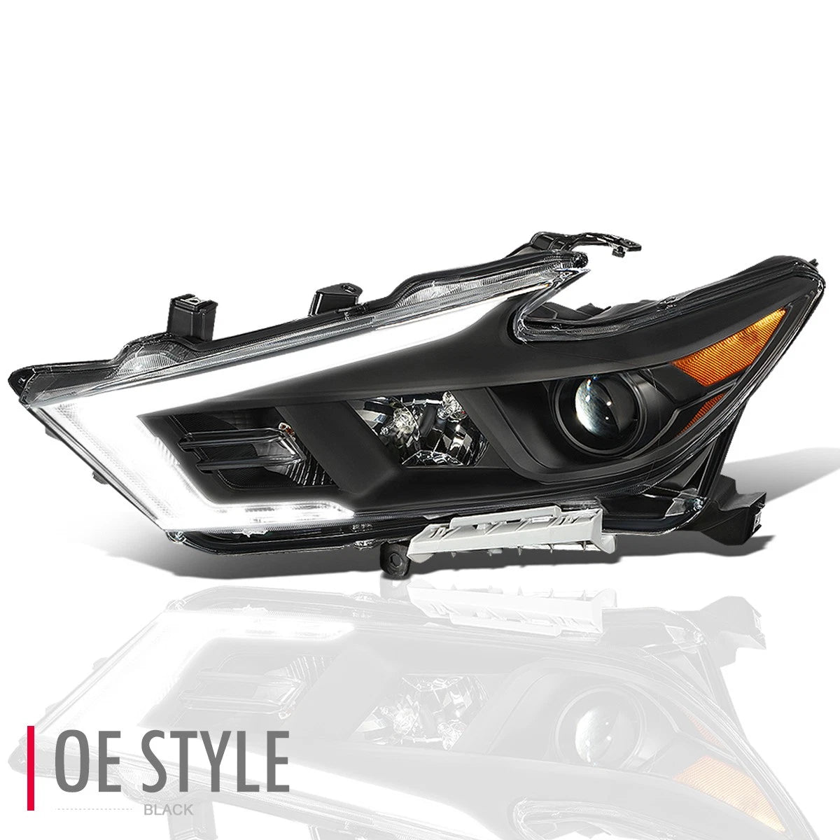 Left LED Projector Headlight for Nissan Maxima (2016–2018) - Chrome Amber