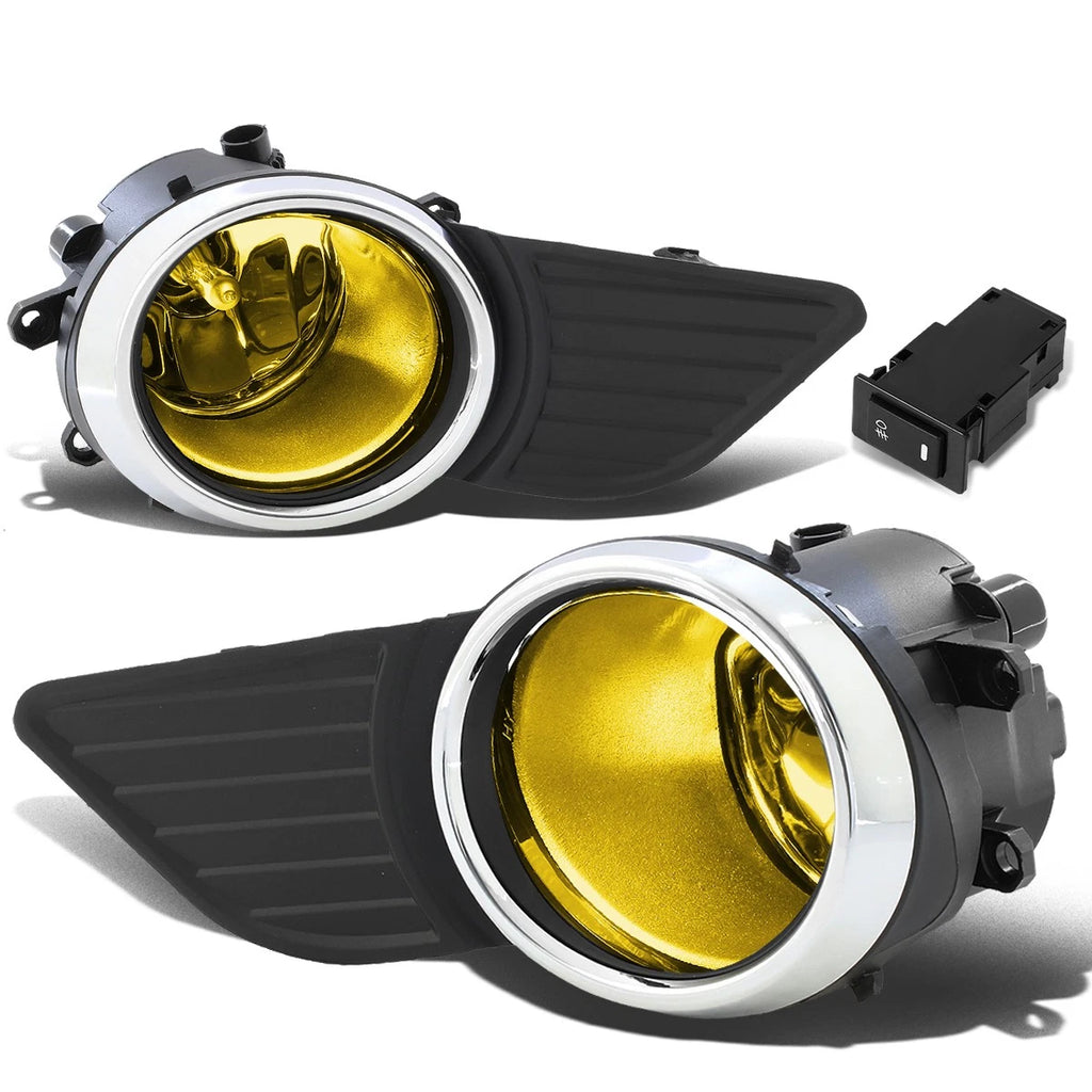 Set of 2 Fog Lights for Toyota Sienna (2011–2017) - Amber Lens, Chrome Bezel