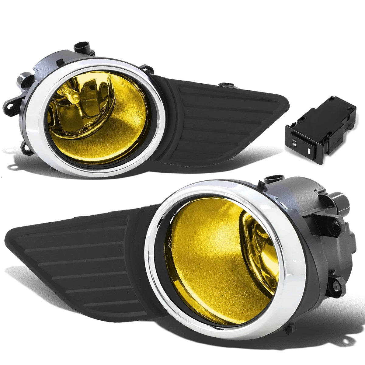 Set of 2 Fog Lights for Toyota Sienna (2011–2017) - Amber Lens, Chrome Bezel
