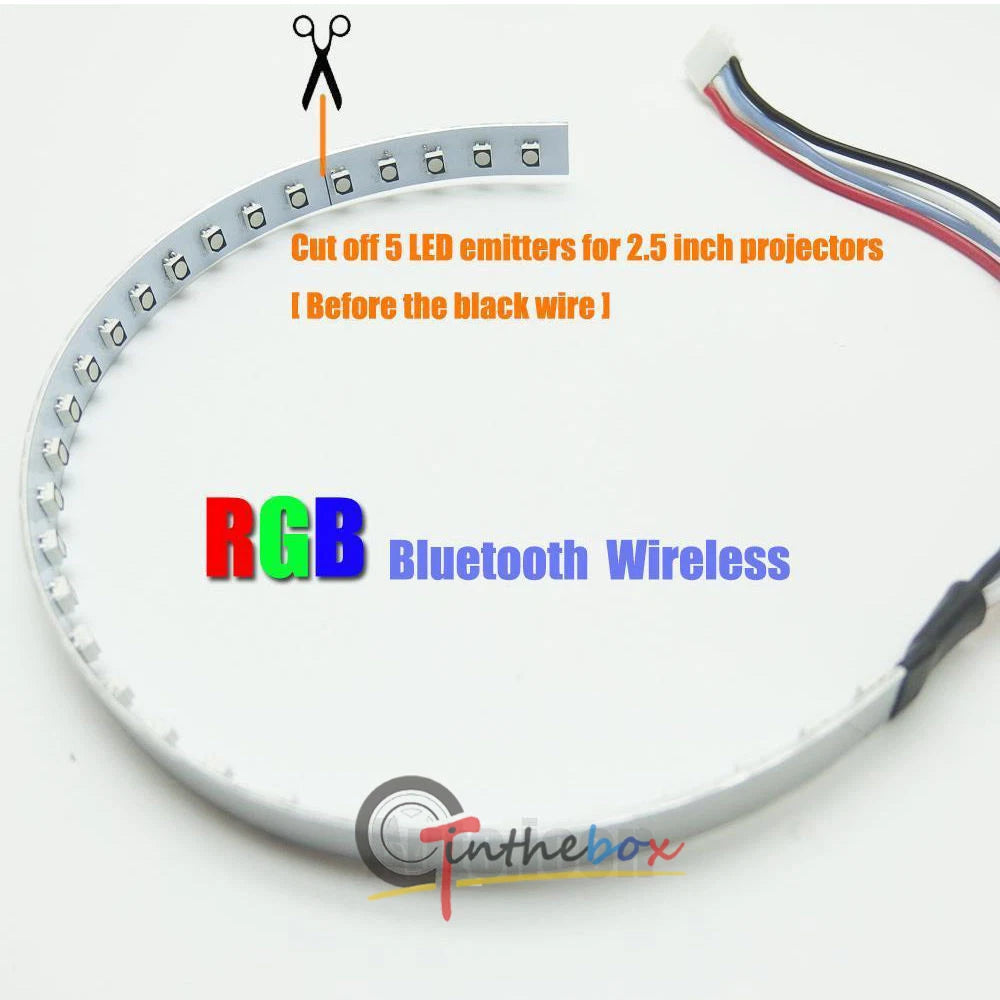 RGB LED Demon Eye Halo Ring Headlight Projector for Universal Fit (2010–2023)