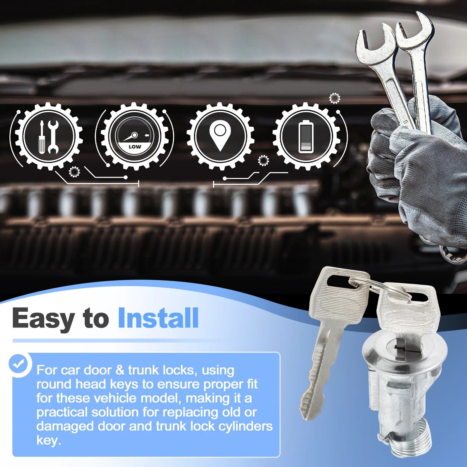 Door and Trunk Lock Cylinders Kit for Ford Thunderbird (1970–1986)