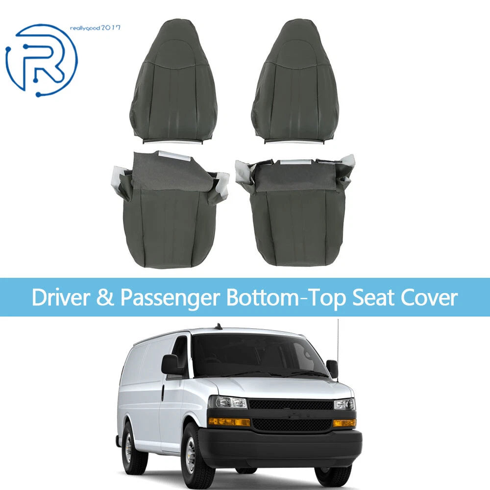 Set of 2 Dark Gray Seat Covers for Chevy Express 1500 2500 (2003–2014)