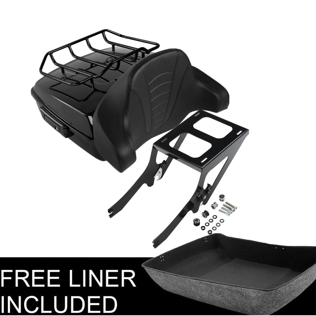 Black Chopped Trunk Backrest Pad for Harley Heritage Classic (2018–2023)
