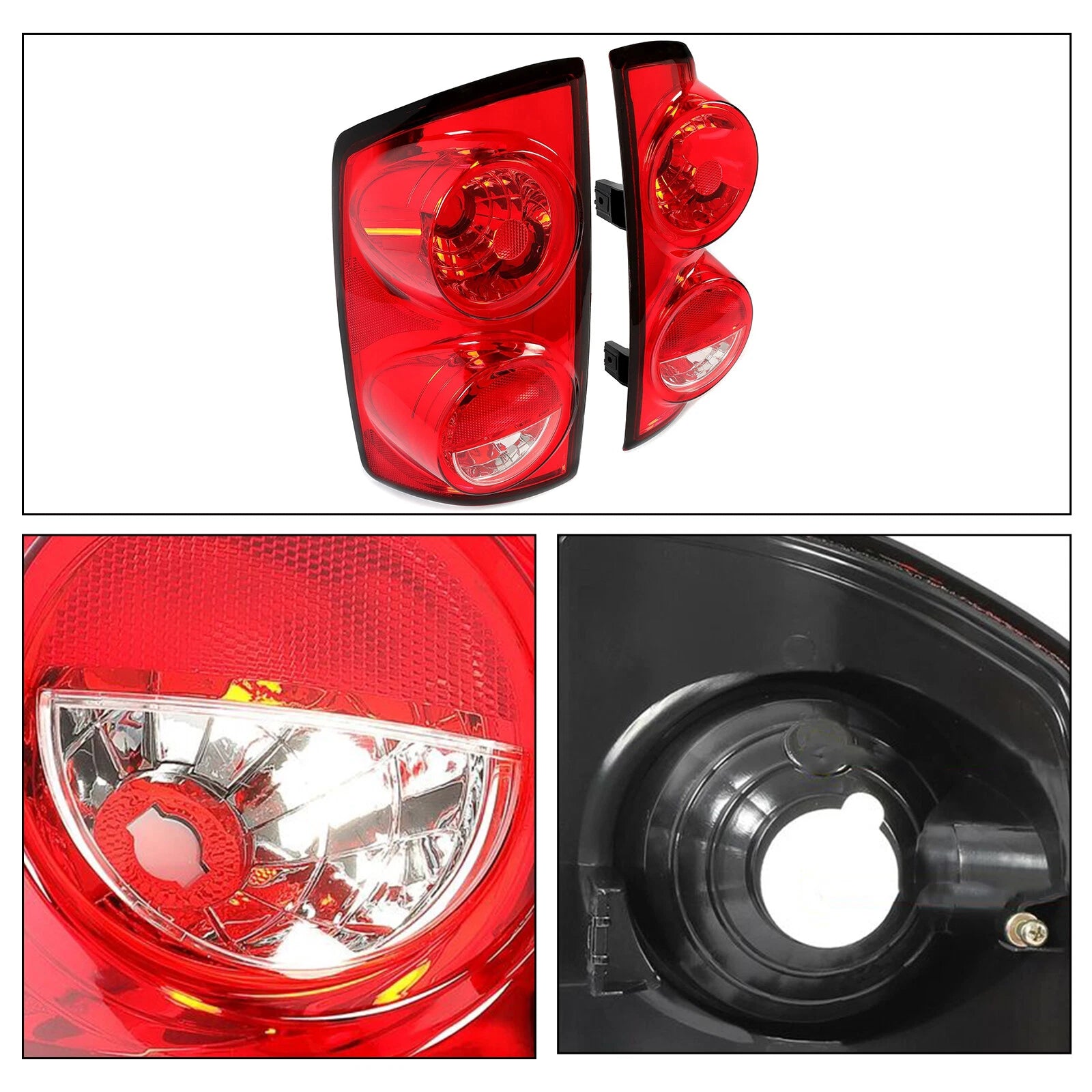 Tail Lights Brake Lamps Set for Dodge Ram 1500 2500 3500 (2007–2009)