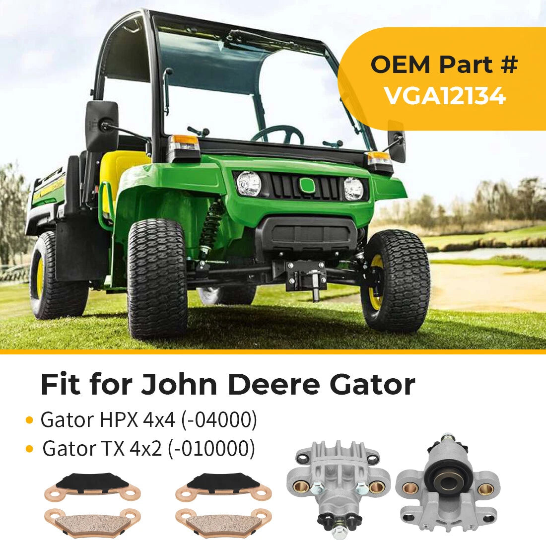Disc Brake Caliper for John Deere HPX/TX Turf Gator (VGA12134)