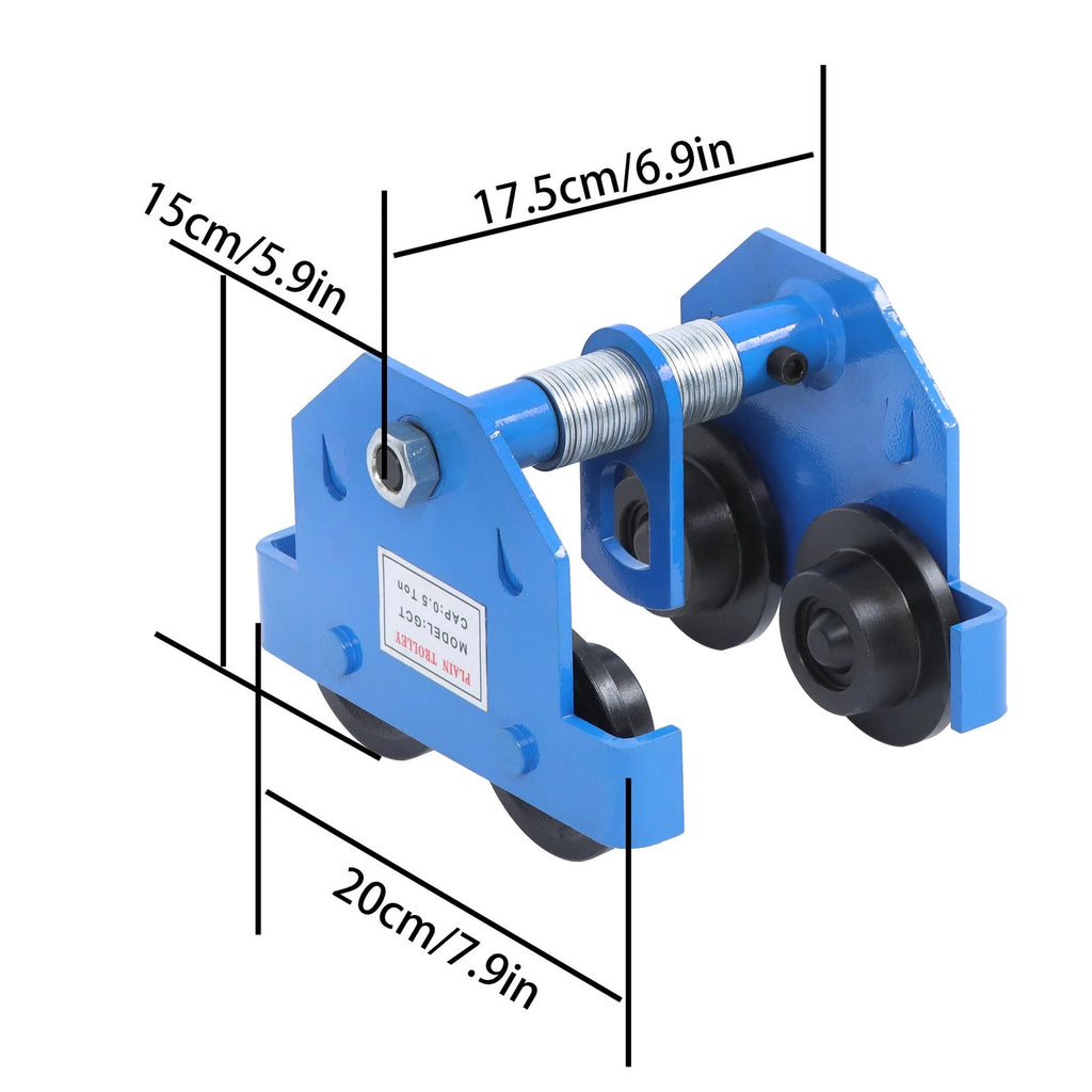 Alloy Steel I-Beam Trolley for 1100lb Capacity (55-135mm Flange Width)