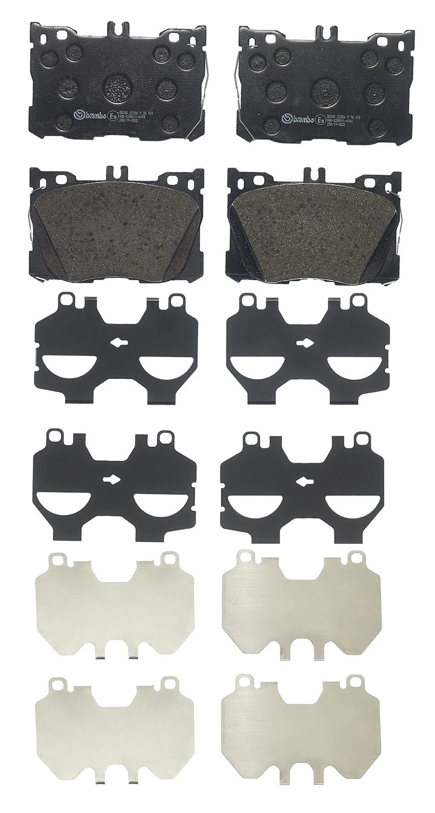 Set of 4 Brembo Front Low-Met Brake Pads for Mercedes-Benz W205 W213 C205 C257 AMG