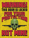 Warning This Door Is Locked Tin Metal Sign 2292