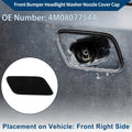 Front Right Washer Nozzle Cover Cap for Audi Q7 (2016–2021) 1Pcs Black
