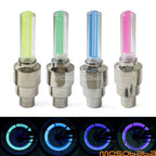 Green LED Flash Neon Lamp Wheel Tire Rim Valve Caps for Motorcycle