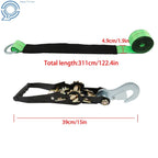 Set of 4 Car Tie Downs with Snap Hooks for Trailer (2 Inch x 96 Inch)