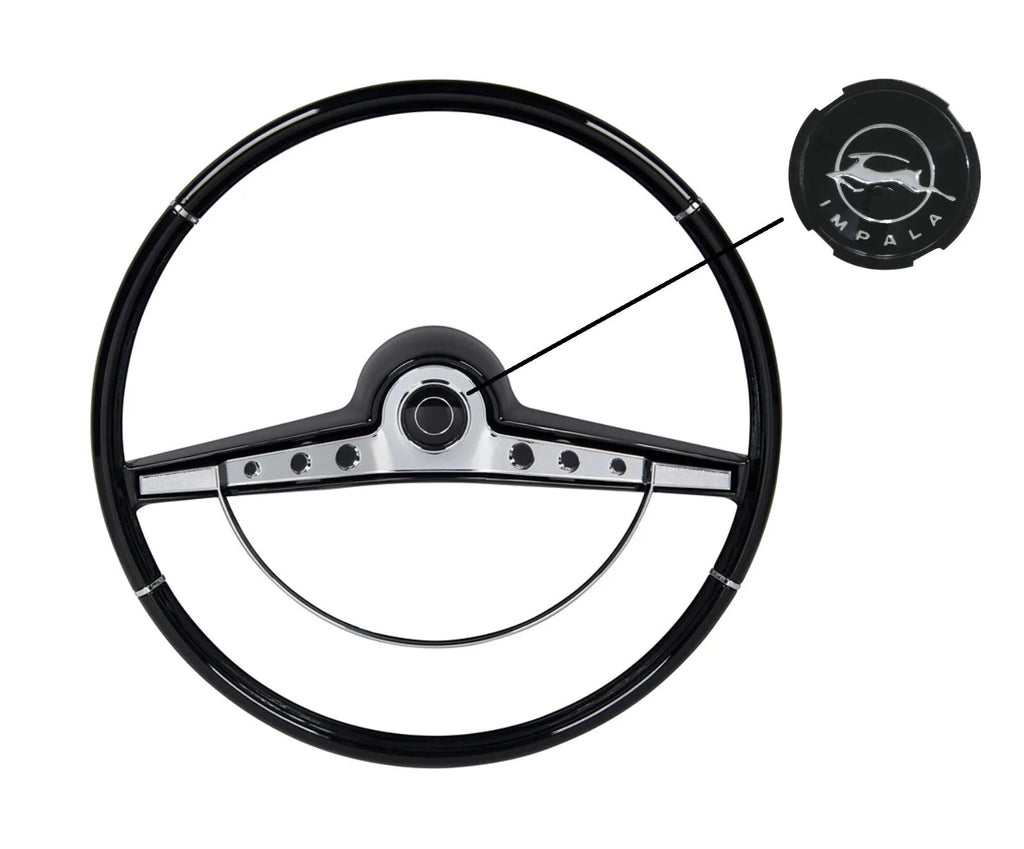 Retro Steering Wheel 15 Inch with Horn Ring for 1963 Chevrolet Impala