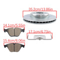 Front Disc Rotor & Ceramic Brake Pads for BMW 535i (2011–2016) D1505