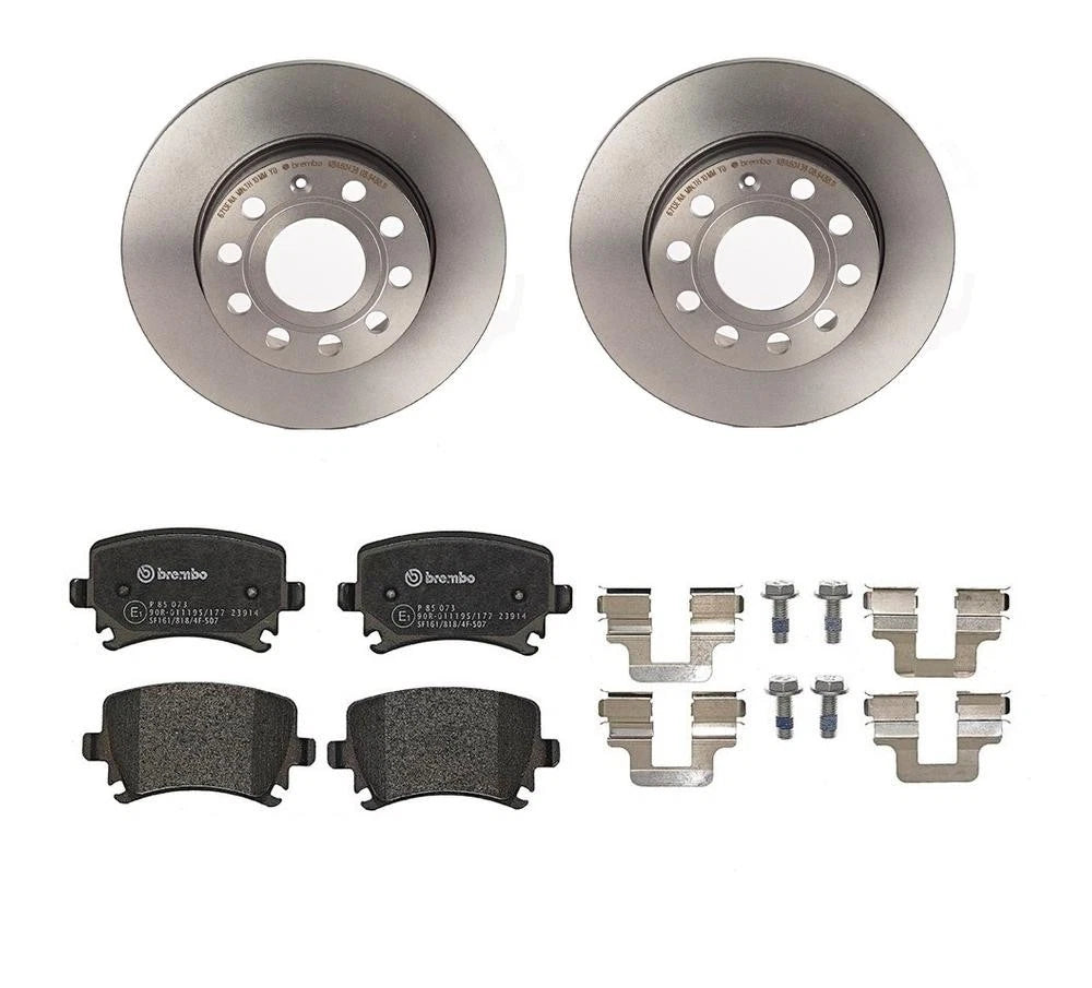 Brembo Rear Brake Kit with Low Met Pads & Disc Rotors for Audi A3 VW Jetta (2005–2013)