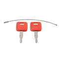 2X Ignition Key w/Key Ring for John Deere Excavator (AT194969, AT147803, H800)