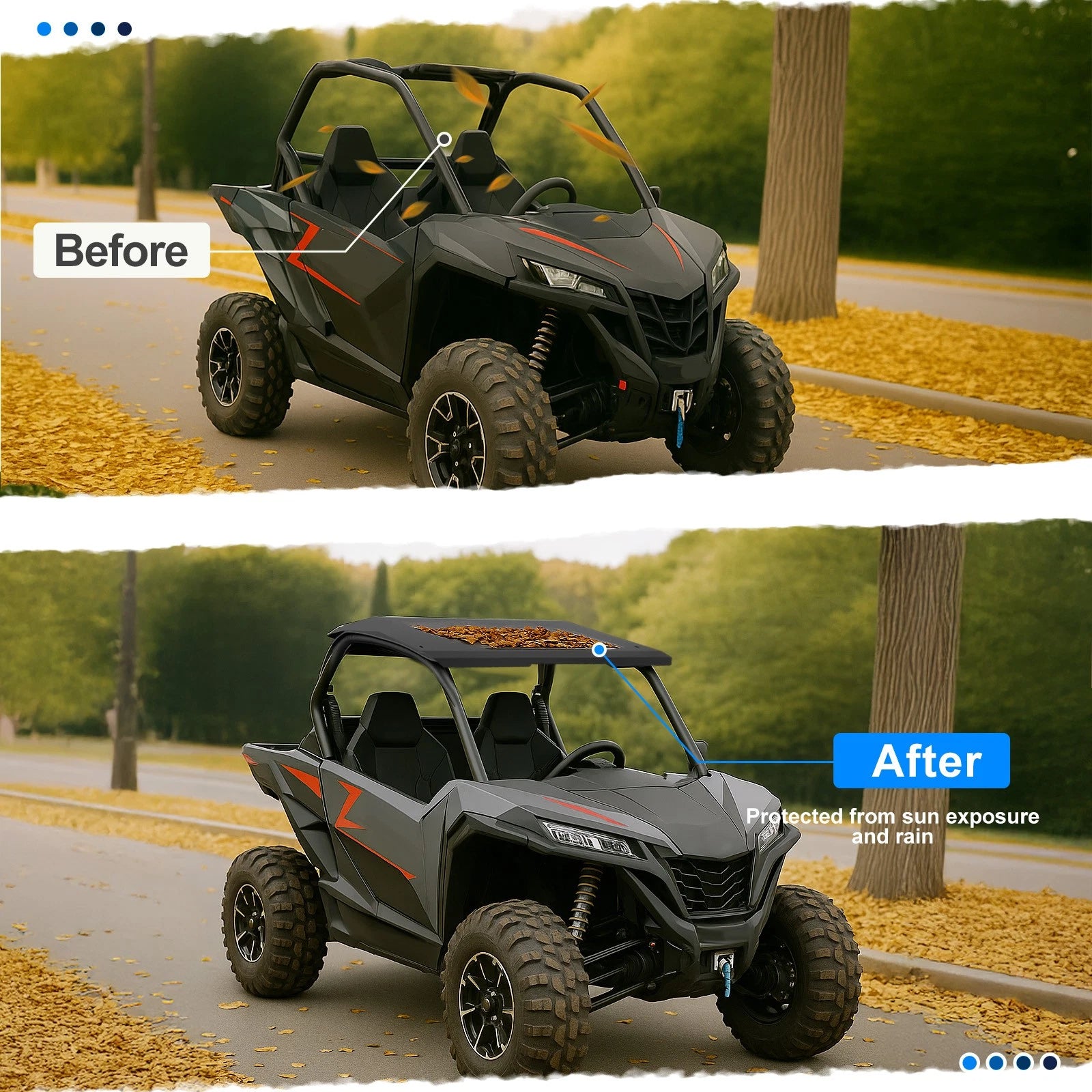 Aluminum Roof Top Shading Cover for CFMOTO ZForce 950/1000 (2020–2024)