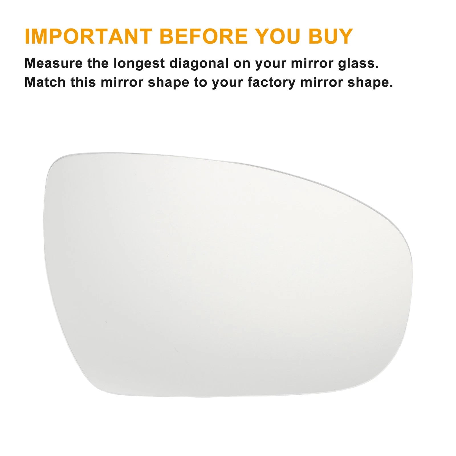 Right Side White Mirror Glass for Hyundai i20 (2014–2020)