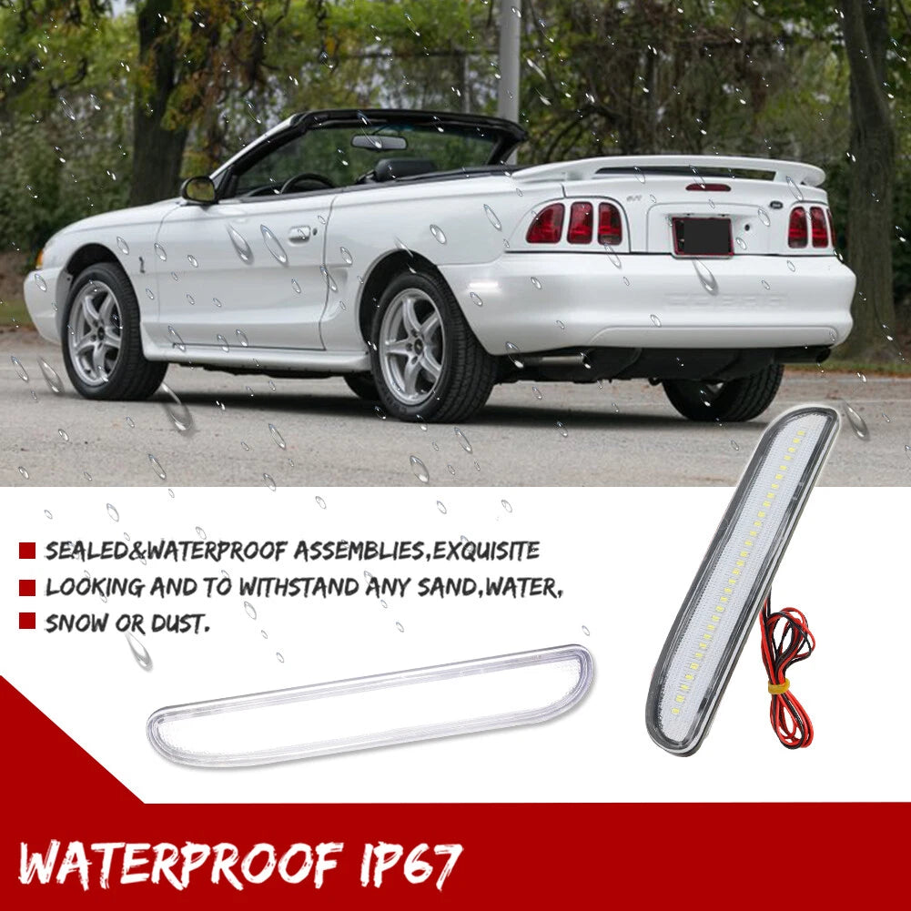 2X Rear LED Bumper Side Marker Lights for Ford Mustang (1994–1998)