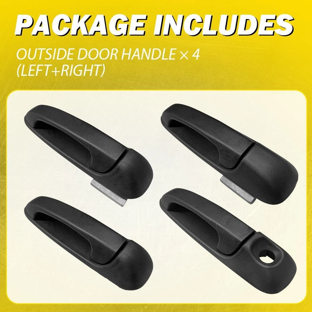 Set of 4 Exterior Door Handles for Ram 2500 Laramie (2005–2009)