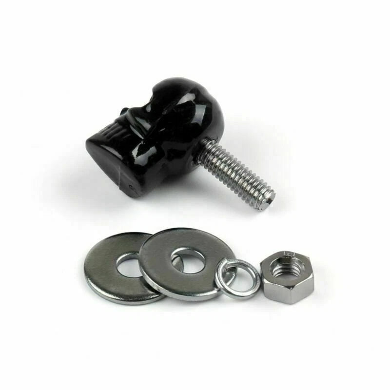 6x Black Skull License Plate Frame Screw Bolt T9 for Universal Motorcycle