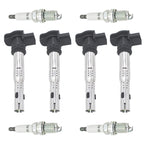 4X Ignition Coils + 4X Spark Plugs for VW Audi 1.8L 2.0L (2005–2016) UF575 UF529