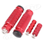 CNC Aluminum Universal Red Rearset Footrests Foot Pegs for Cars