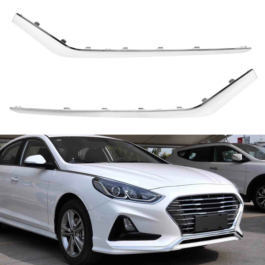 2X Front Bumper Lower Fog Trim Chrome Molding for Hyundai Sonata (2018–2019)