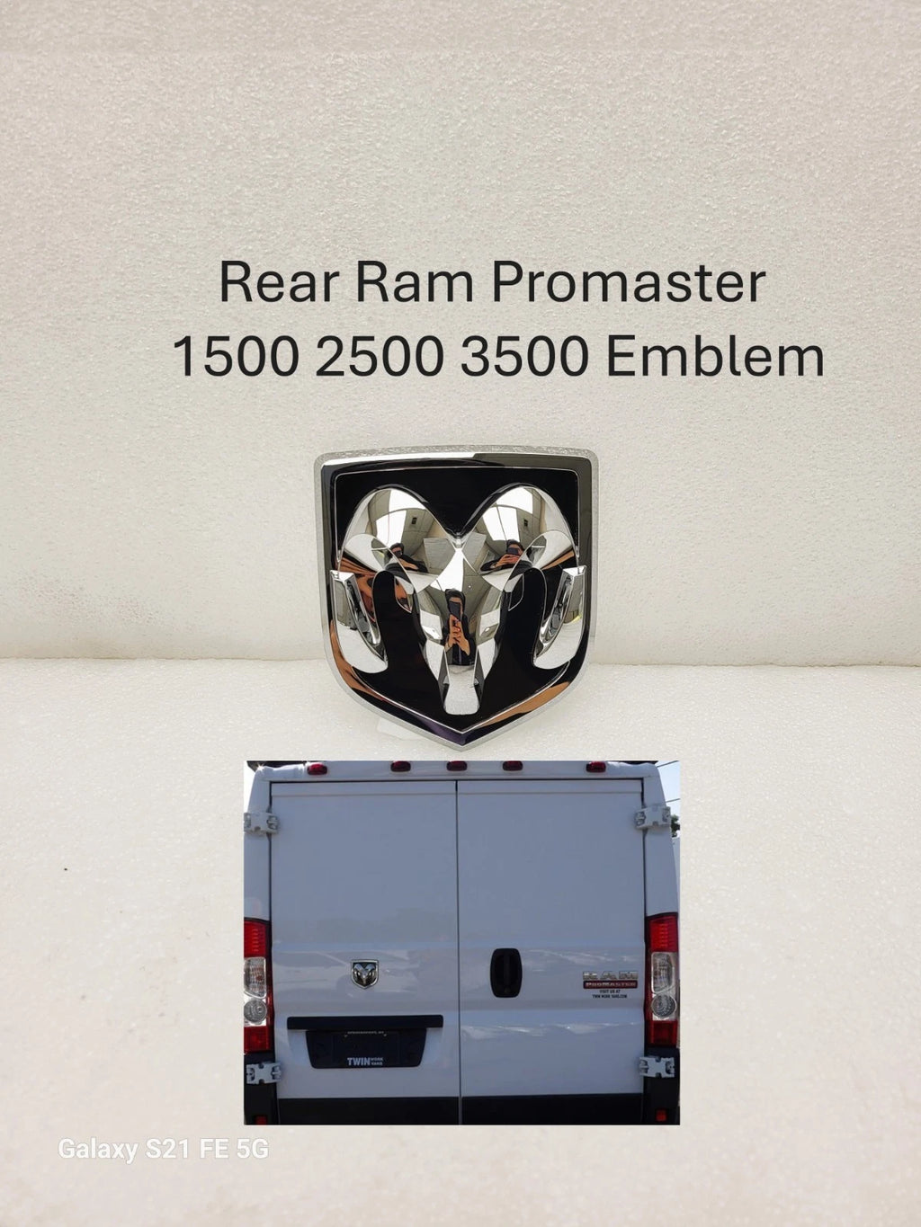 Genuine Rear Head Emblem for Ram Promaster 1500 2500 3500 (2014–2022) 68169766AA