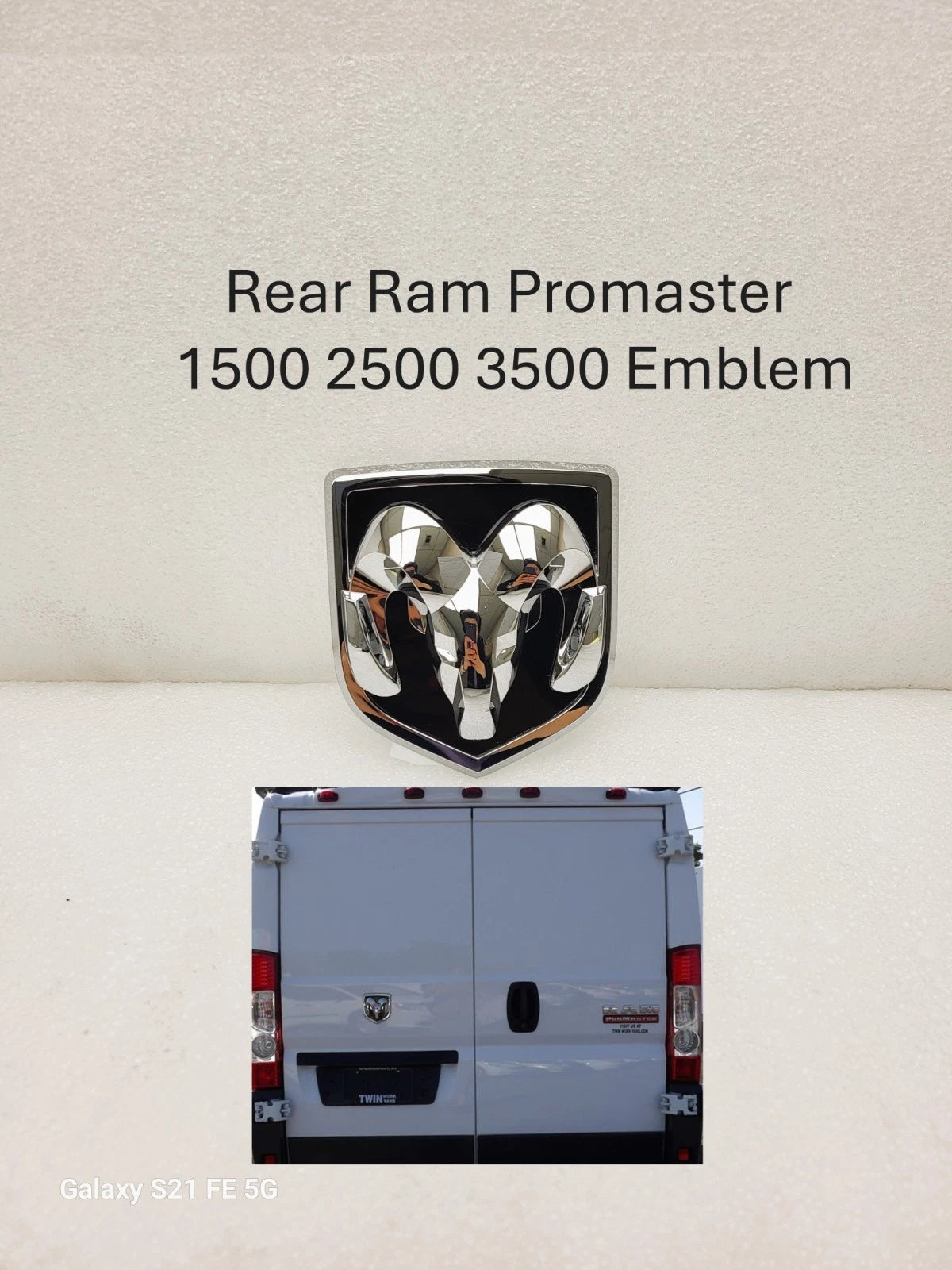 Genuine Rear Head Emblem for Ram Promaster 1500 2500 3500 (2014–2022) 68169766AA