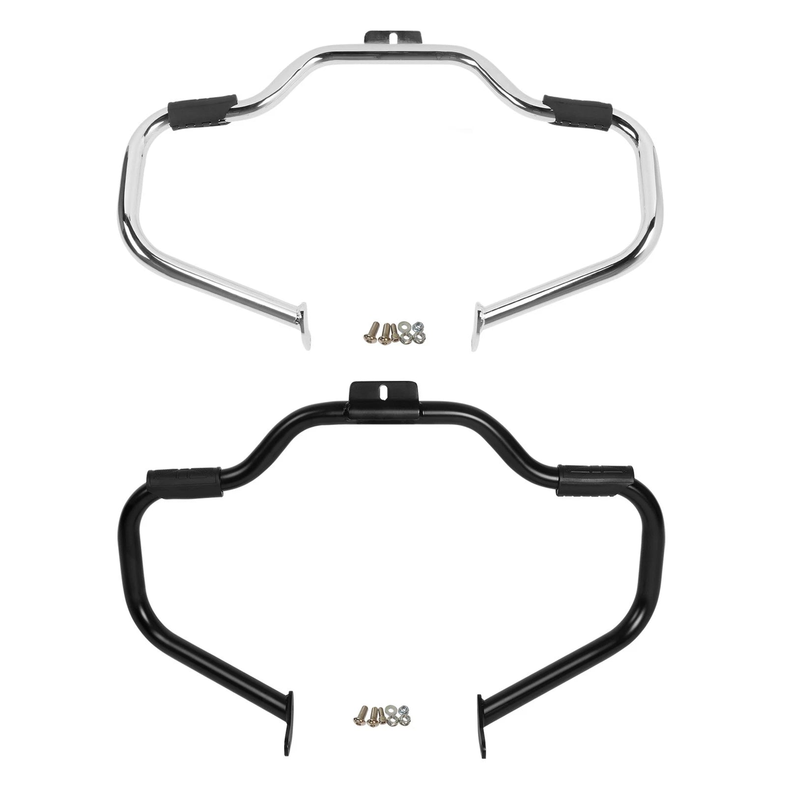 Mustache Engine Guard Crash Bar with 1 1/4 Foot Pegs for Harley Softail (2000–2017)