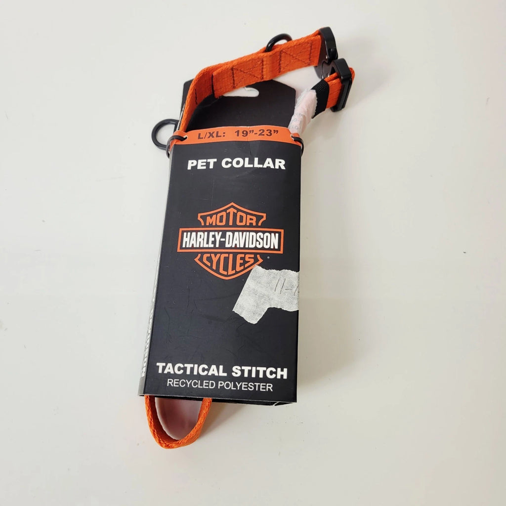 Large Orange Dog Pet Collar for Harley-Davidson (MPC001-26-L)