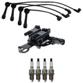 Ignition Coil & 4 Iridium TT Spark Plugs Wire Set for Spectra