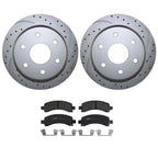 Rear Brake Kit 330mm Drilled Disc & TRW Pro Ceramic Pads for Cadillac Chevy GMC