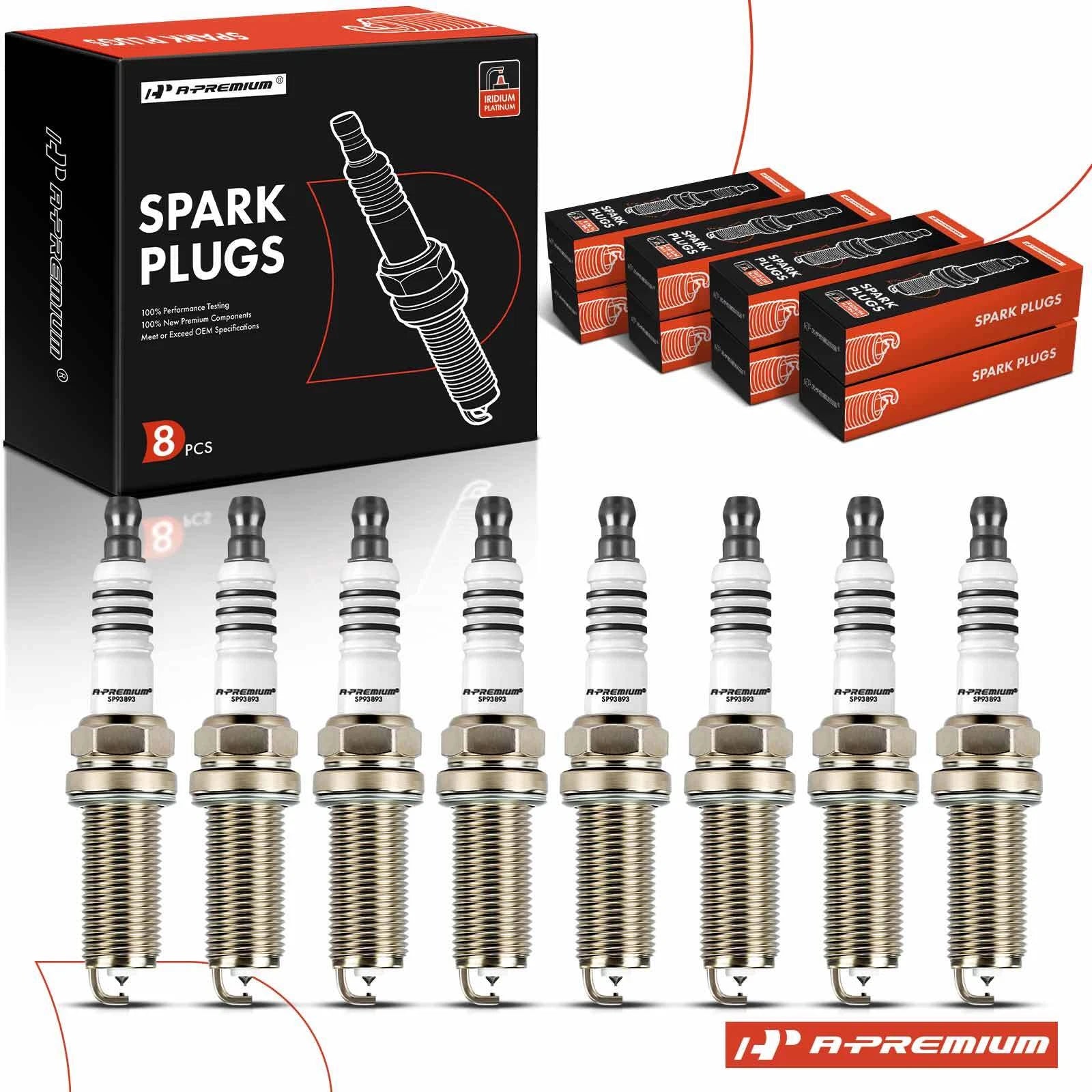 8x Iridium Platinum Spark Plugs for Jeep Grand Cherokee (2018–2021)