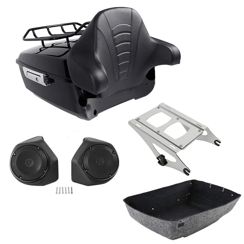 Trunk Backrest Rack Pad Speakers for Harley Touring Road Glide (2014–2026)
