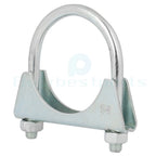 2" U-Bolt Uclamp Muffler Saddle Exhaust Pipe Clamp for Universal Vehicles