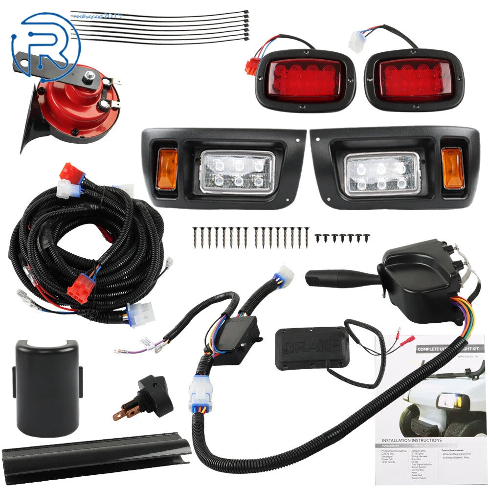 LED Light Headlight & Taillight Kit for Club Car DS Golf Cart (1993–Present)