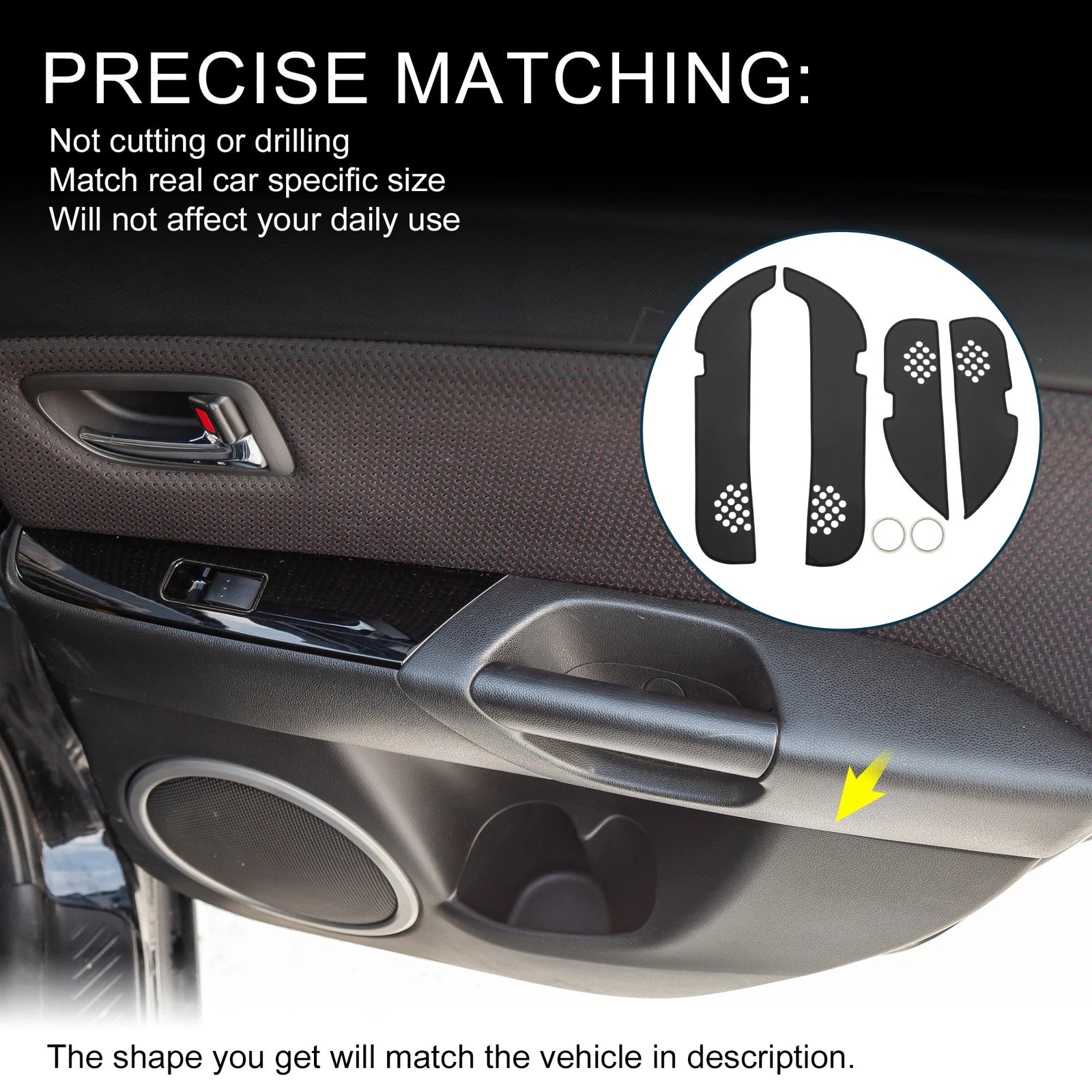 Set of 1 Car Door Leather Anti Kick Pad Sticker for Mercedes-Benz GLE (2017–2019)