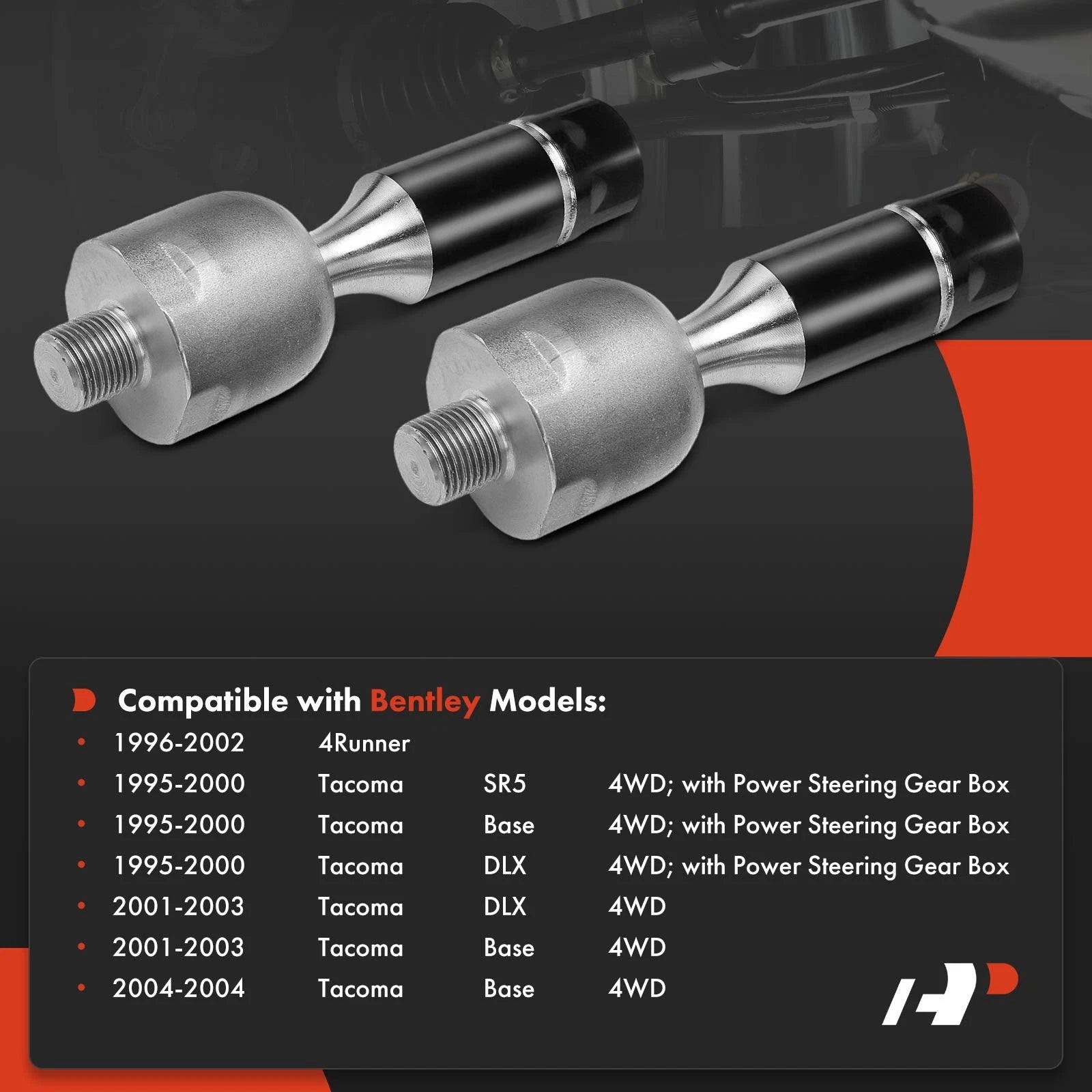 Front Inner Side Tie Rod Ends for Toyota Tacoma 1995–2004 4Runner 1996–2002