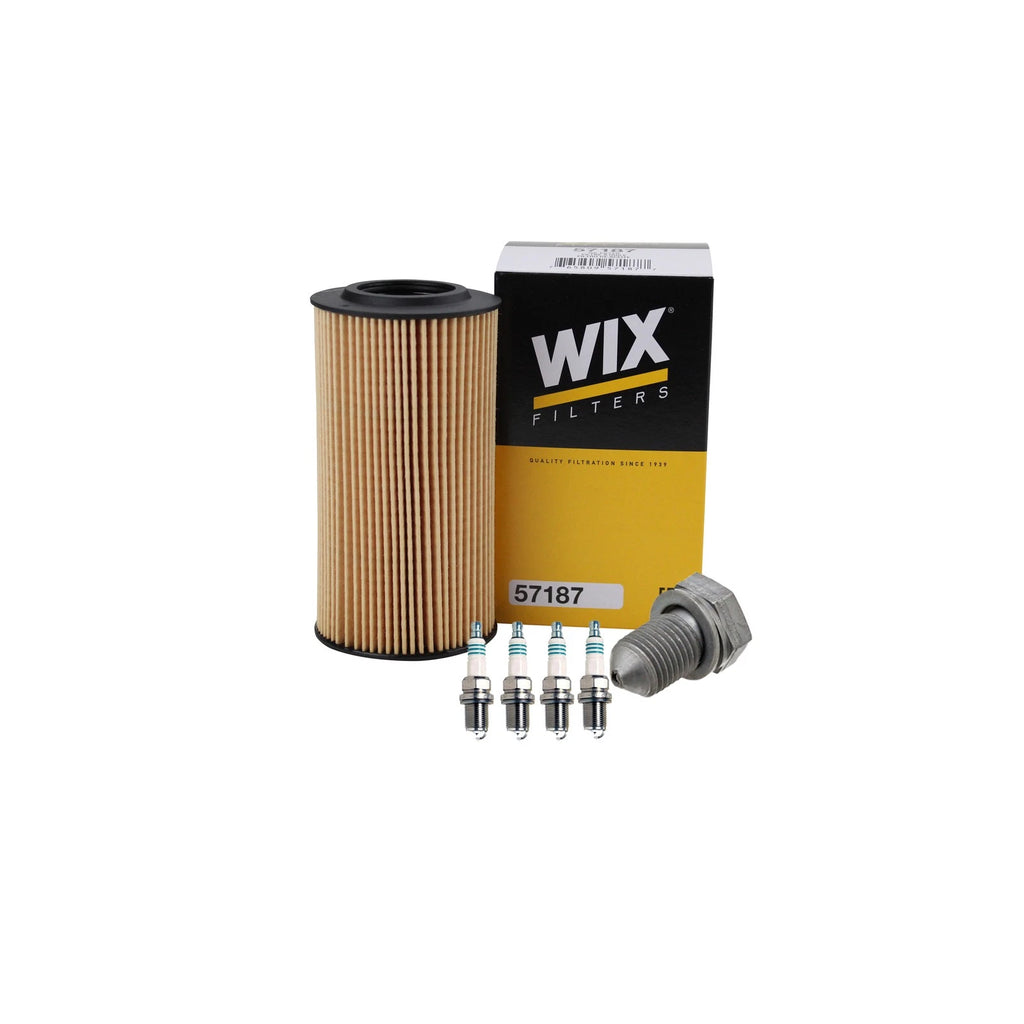 Wix Engine Oil Filter & Denso Iridium Spark Plugs Kit for Audi A4 Quattro