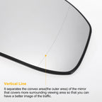 Right Side Heated White Mirror Glass for Ford Focus (2008–2018)
