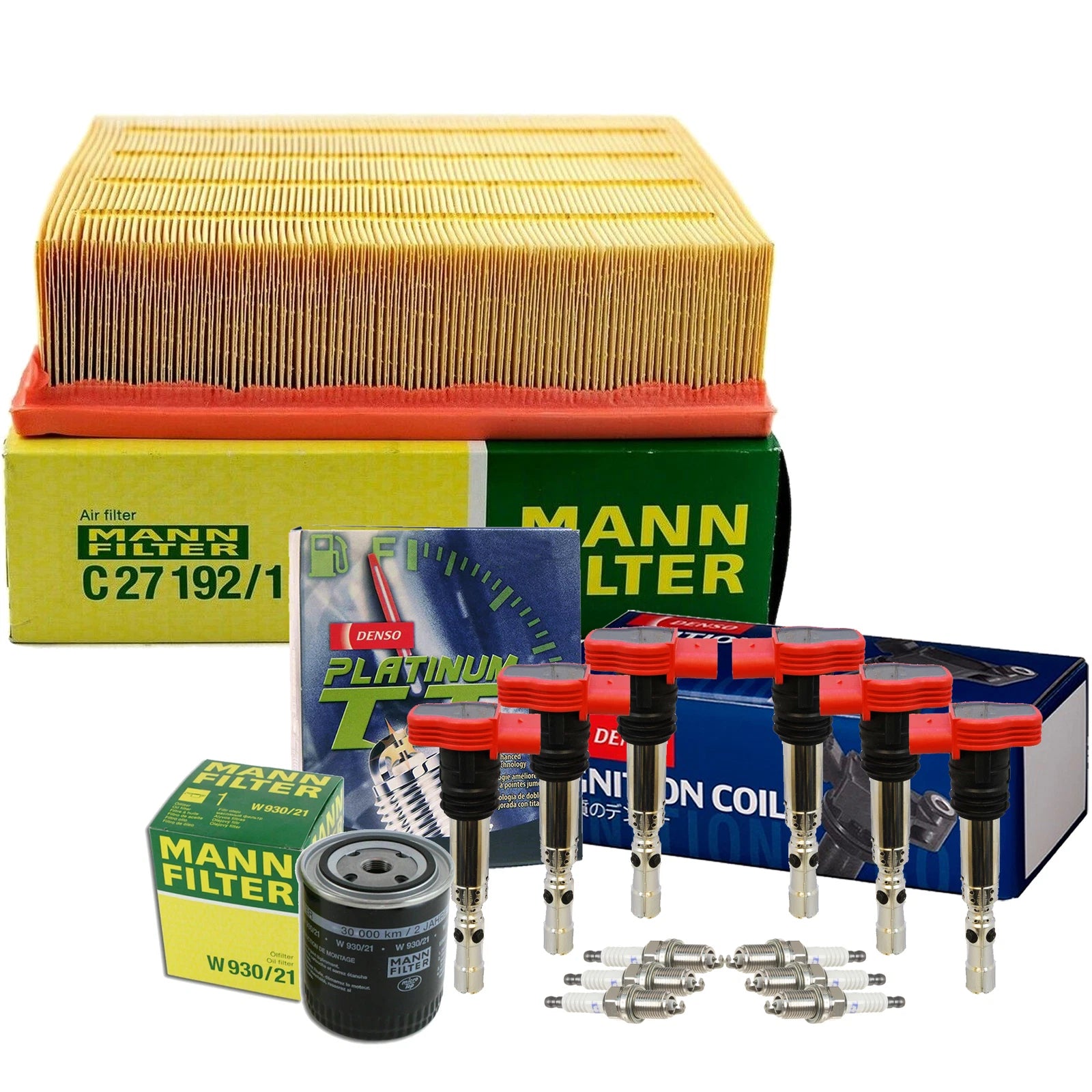 Set of 6 Platinum Spark Plugs for Audi AVK BGN (Denso)