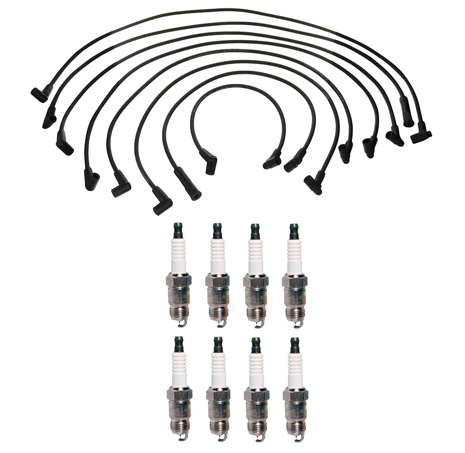 Denso 8mm Wire Set & 8 Iridium TT Spark Plugs Kit for Chevy 5.0L 5.7L V8 (0.040)