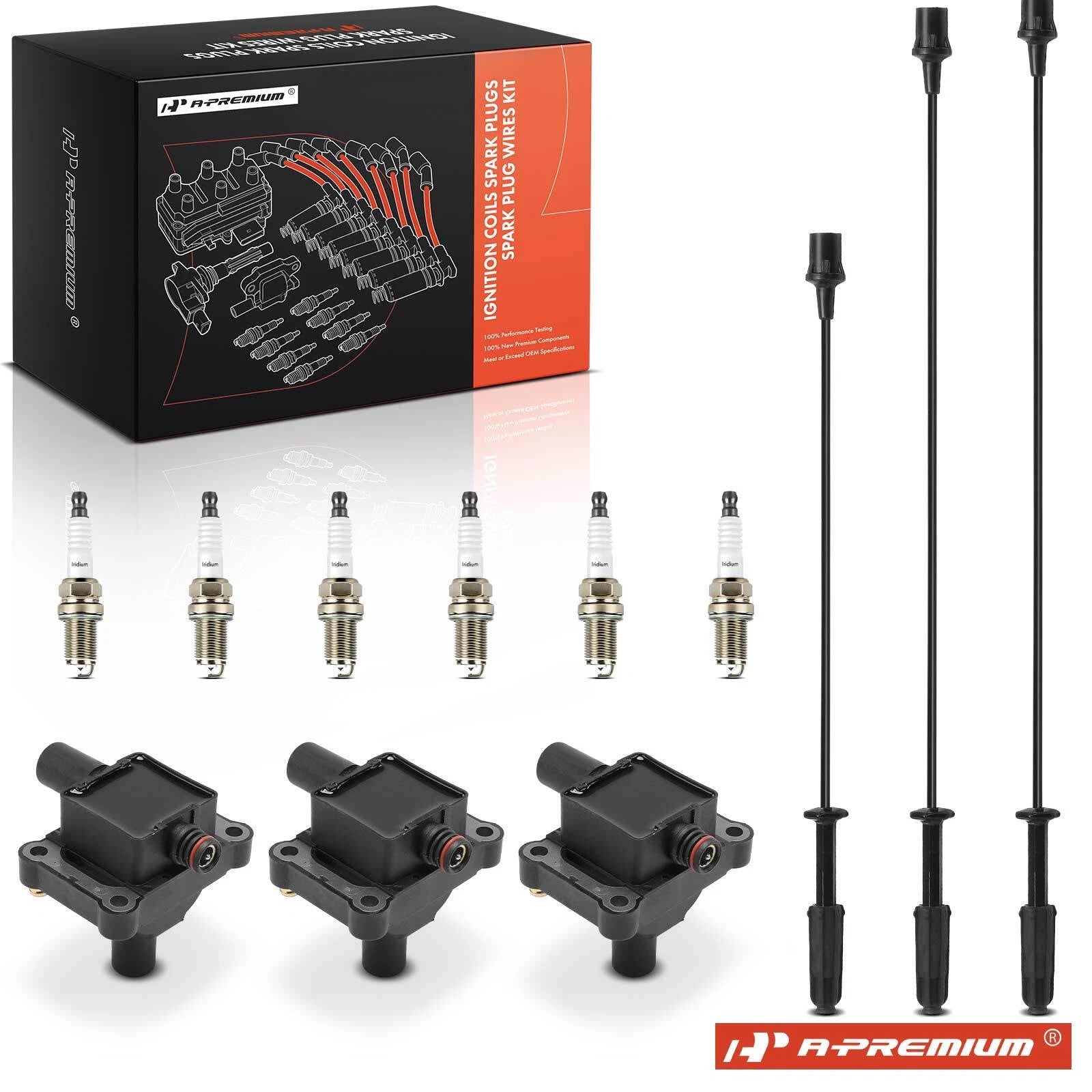 Set of 3 Ignition Coils & 6 Spark Plugs for Benz 