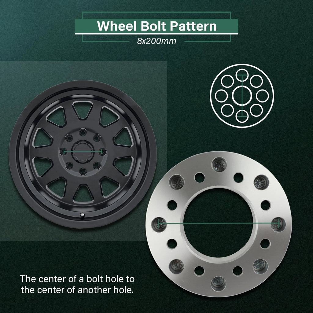 4X 2" Wheel Adapters 8x170 to 8x200 14x1.5 for Ford F250 Super Duty (2003–2022)
