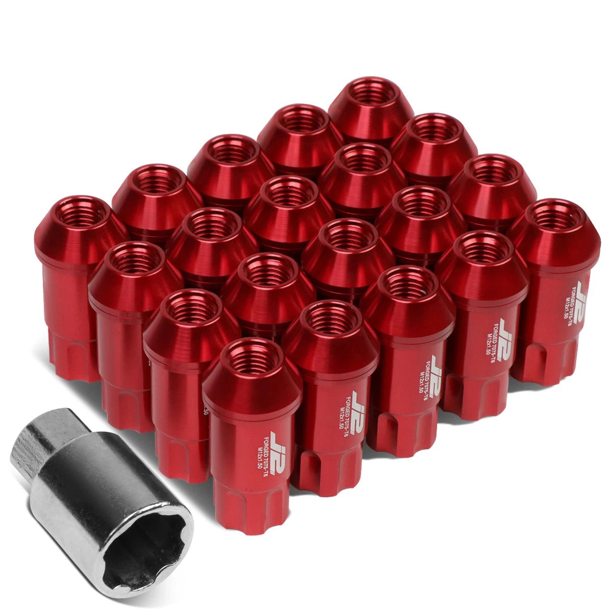 20Pcs J2 7075 Forged Aluminum M12x1.5 Open-End Lug Nut Kit for