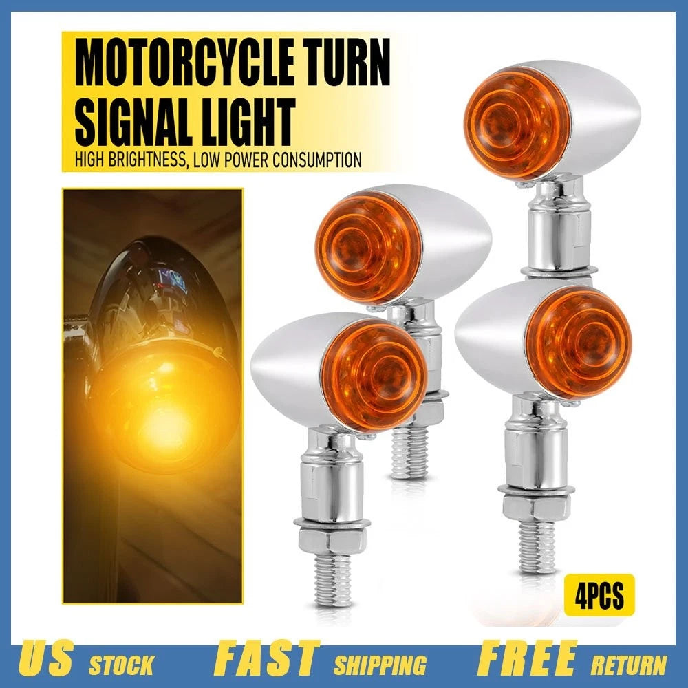 Set of 4 Bullet LED Turn Signal Lights for Kawasaki VN Vulcan 800 900 1500