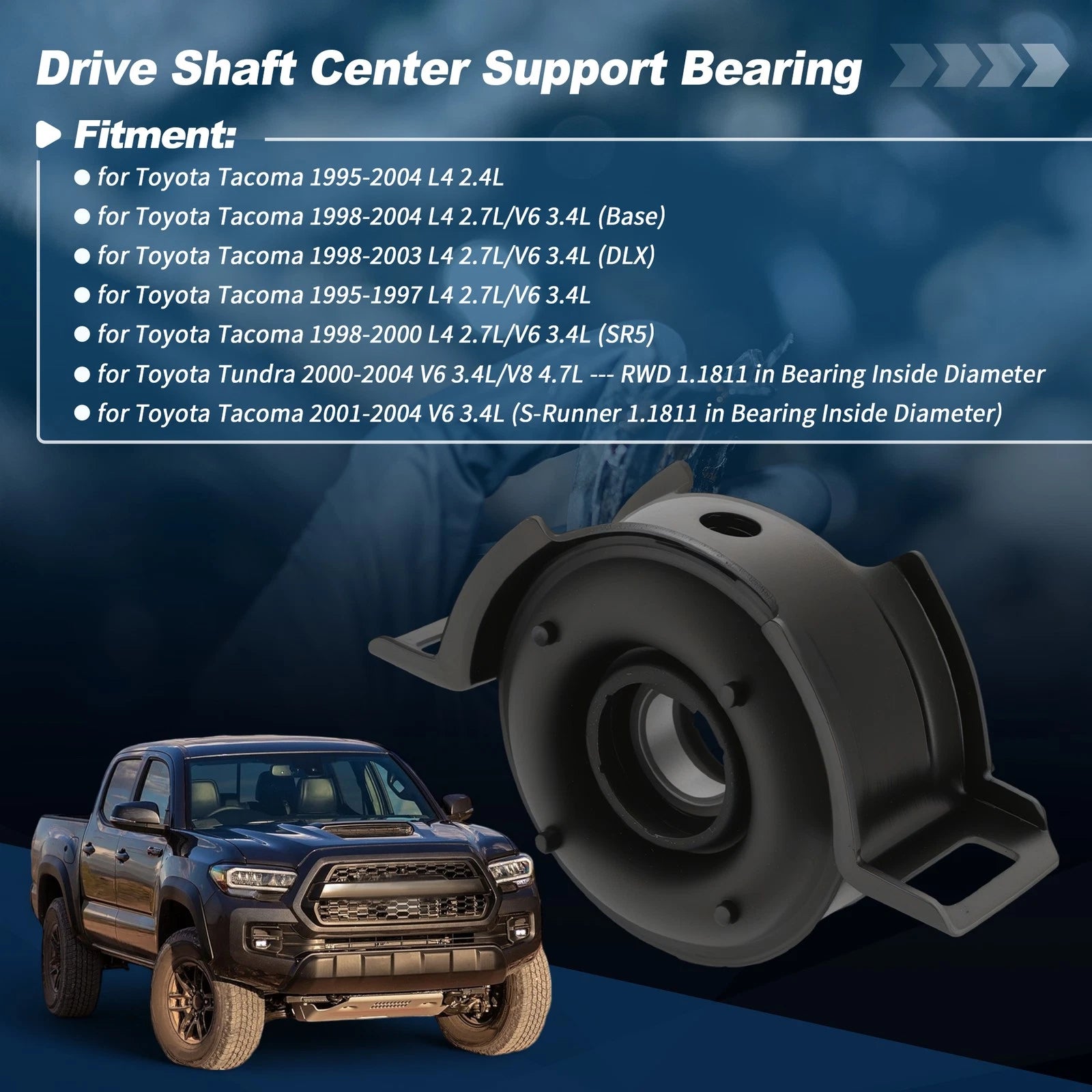 Drive Shaft Center Support Bearing for Toyota Tacoma (1995–2004) No.372300K021