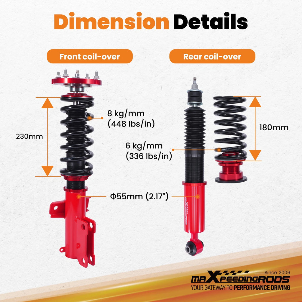 Coilovers 24 Way Adjustable for Ford Mustang (2005–2014)